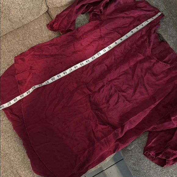 Eileen Fisher Deep Red Blouse 100%silk - Picture 7 of 7